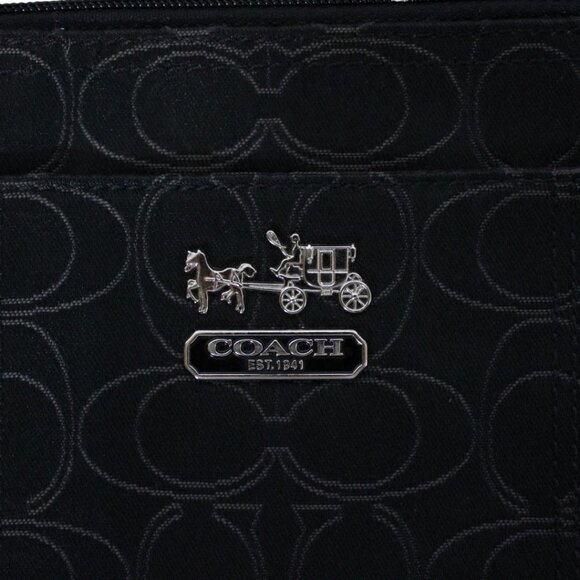 COACH SIGNATURE Shoulder Bag Crossbody Swingpack Black - Picture 2 of 6
